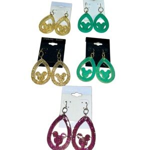 Mickey Teardrop Shaped Earrings Hand-Made